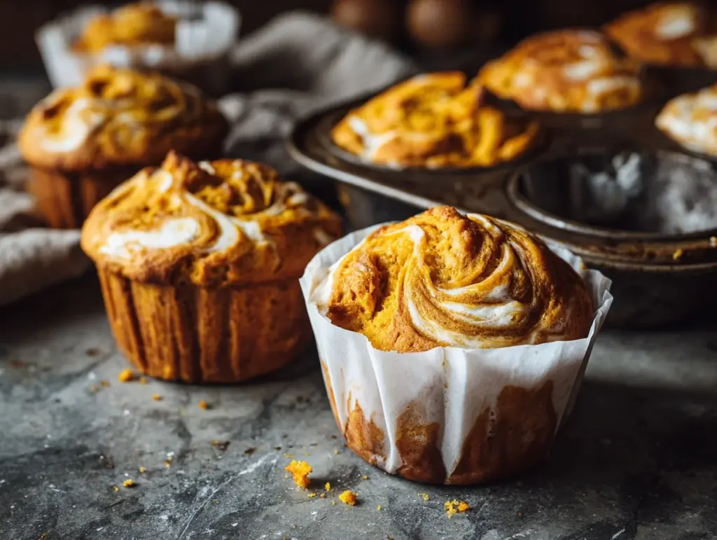 Pumpkin Cream Cheese Swirl Muffins - featured image