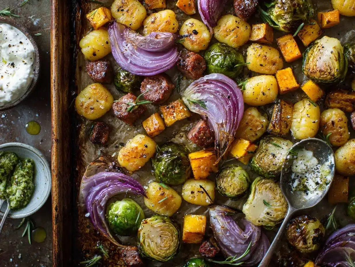 Sheet Pan Gnocchi preparation steps