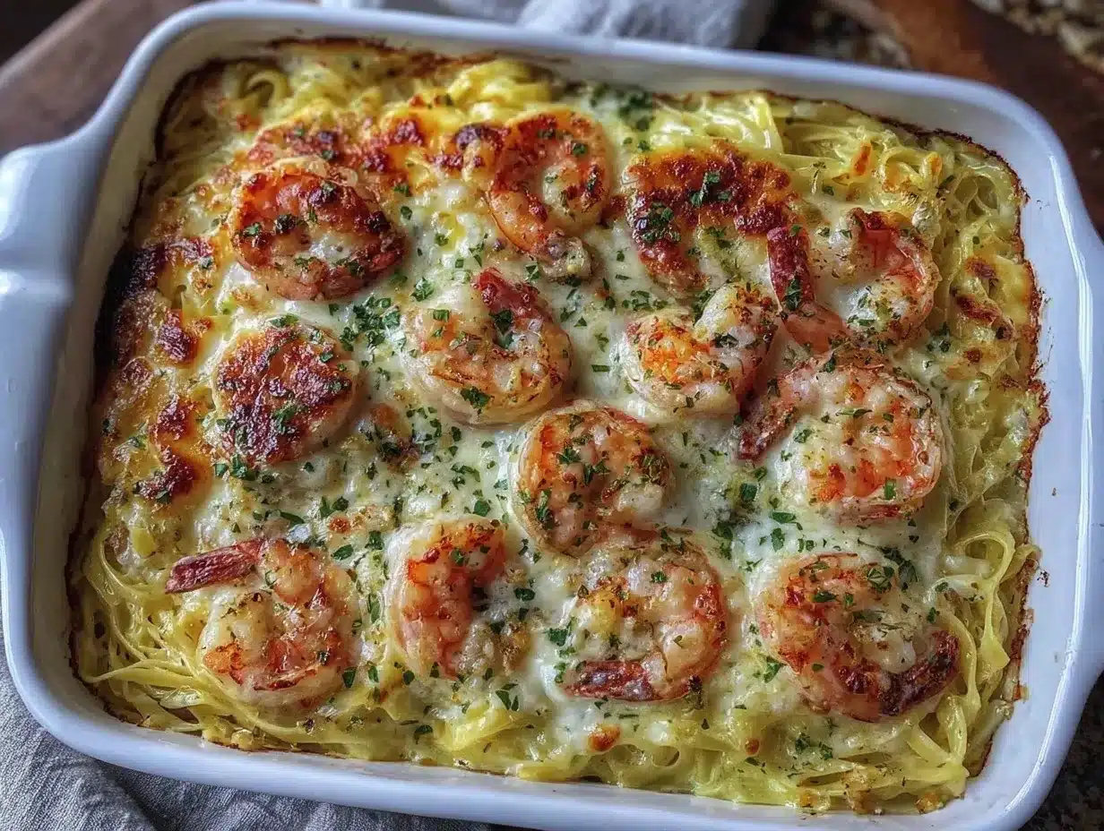 shrimp scampi pasta bake preparation steps