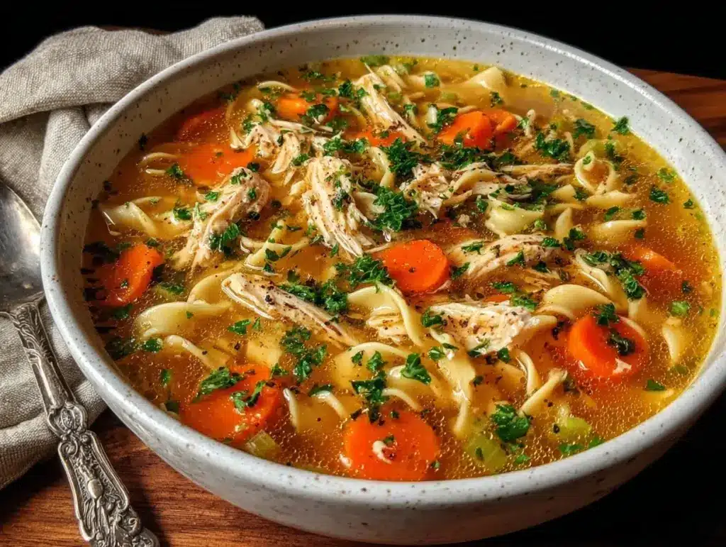 slow cooker chicken noodle soup - featured image
