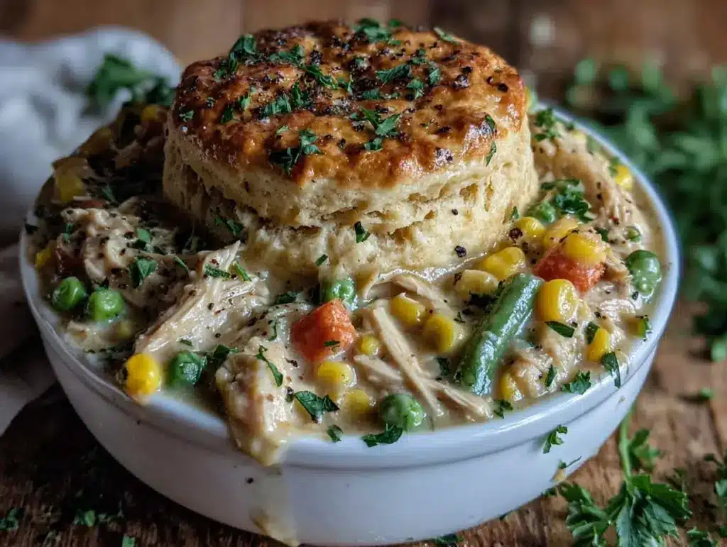 slow cooker chicken pot pie - featured image