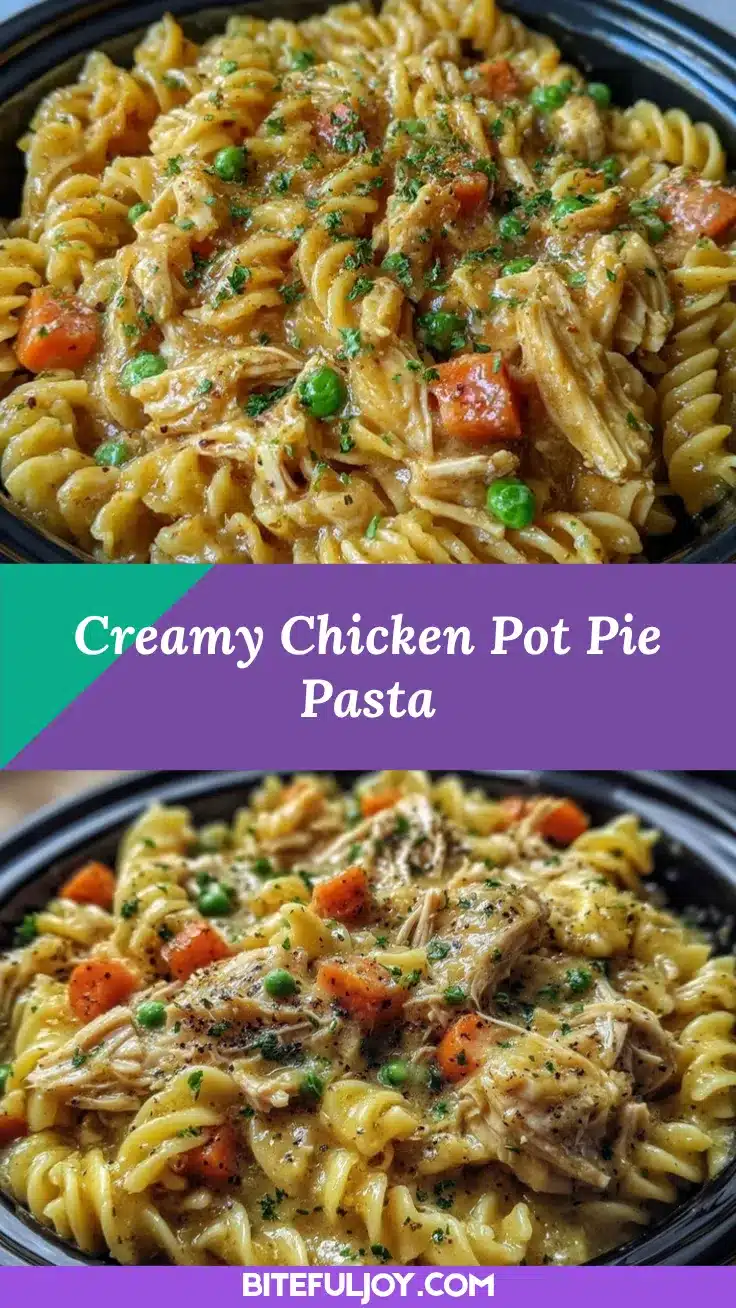 slow cooker chicken pot pie pasta recipe