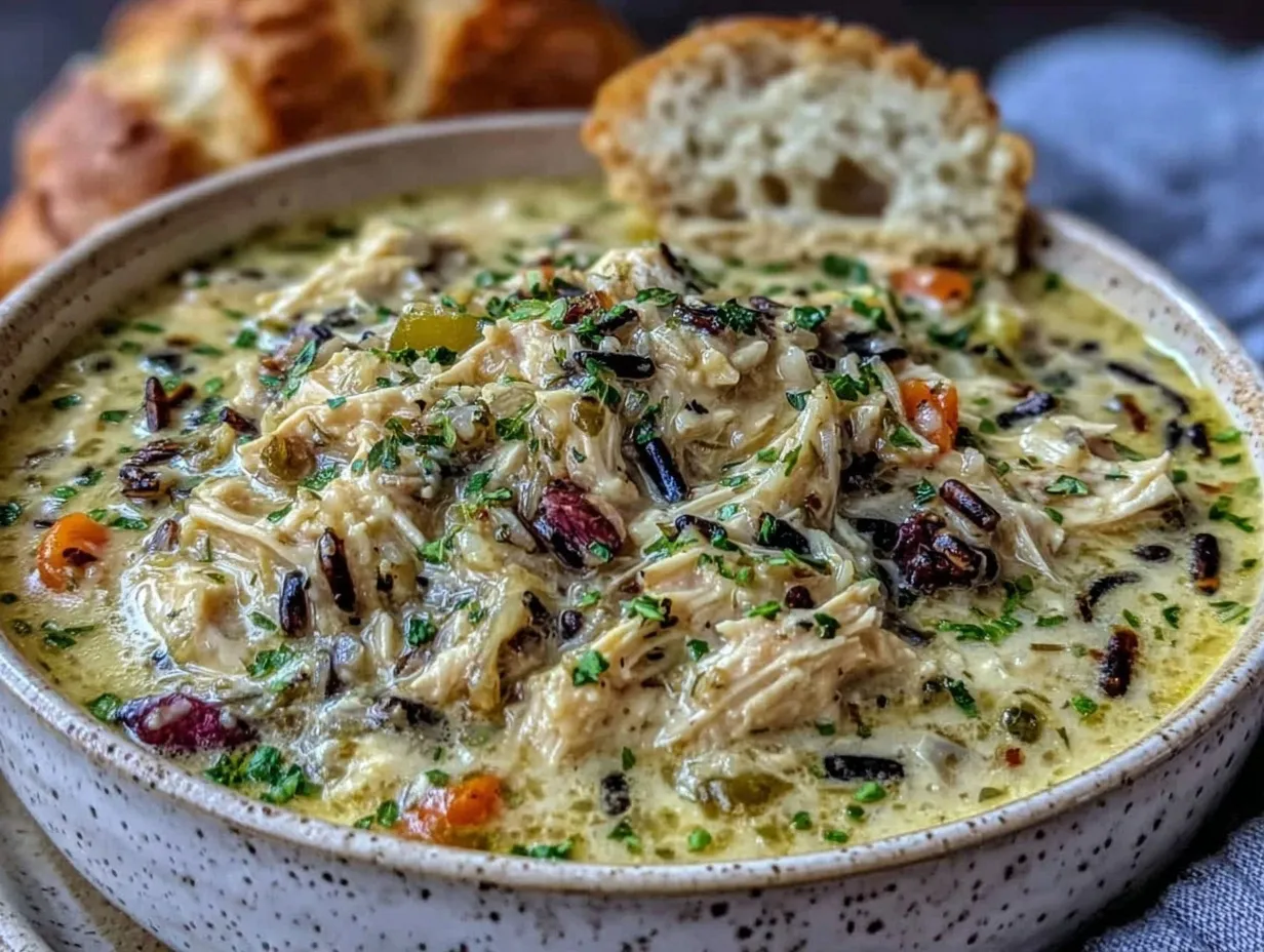 slow cooker chicken wild rice soup preparation steps