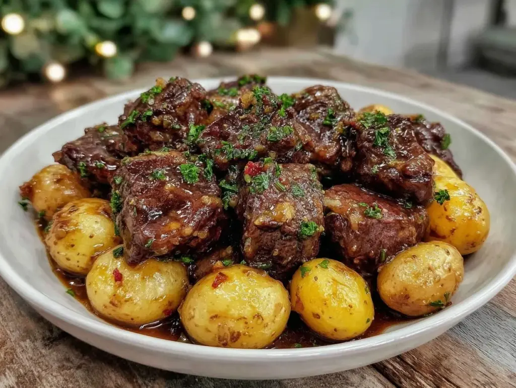 slow cooker steak bites - featured image