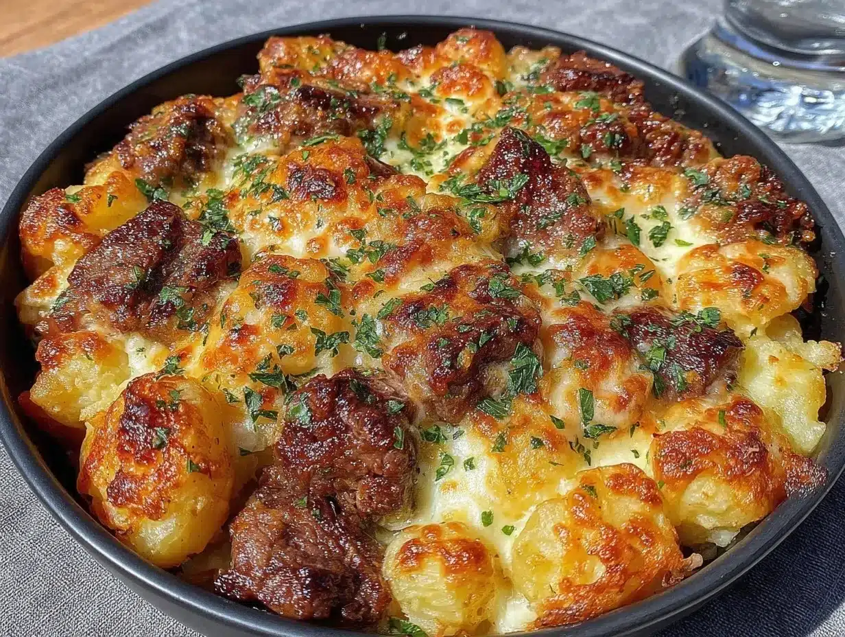 steak cheddar potato casserole preparation steps