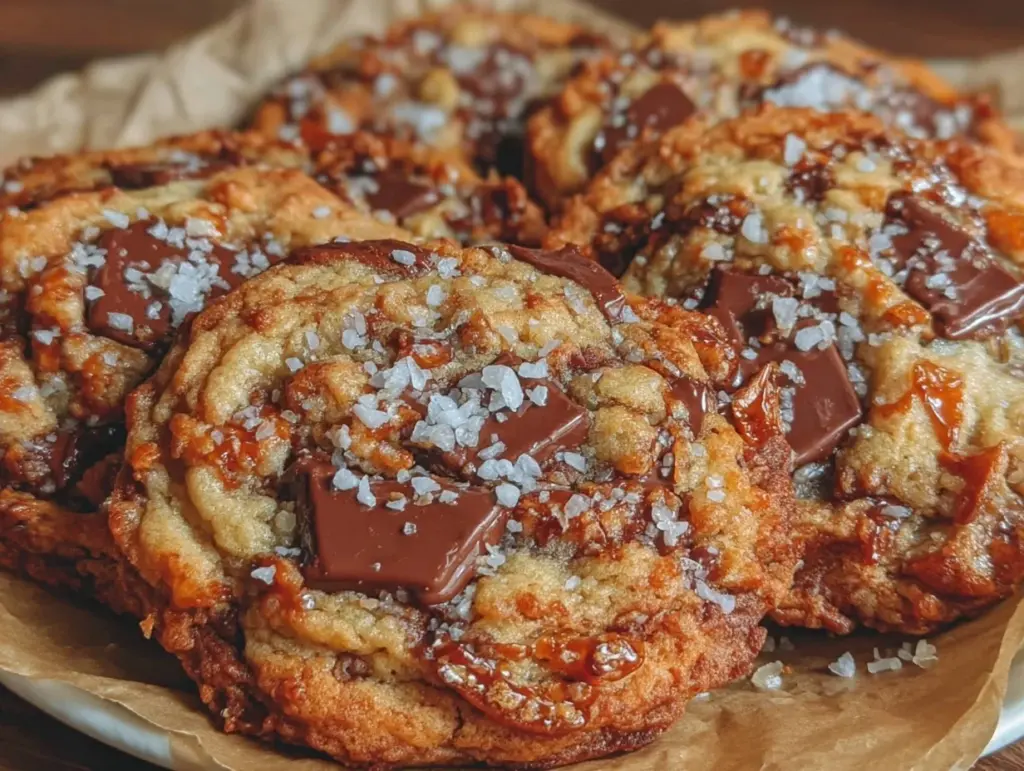 brown butter coffee toffee cookies - featured image
