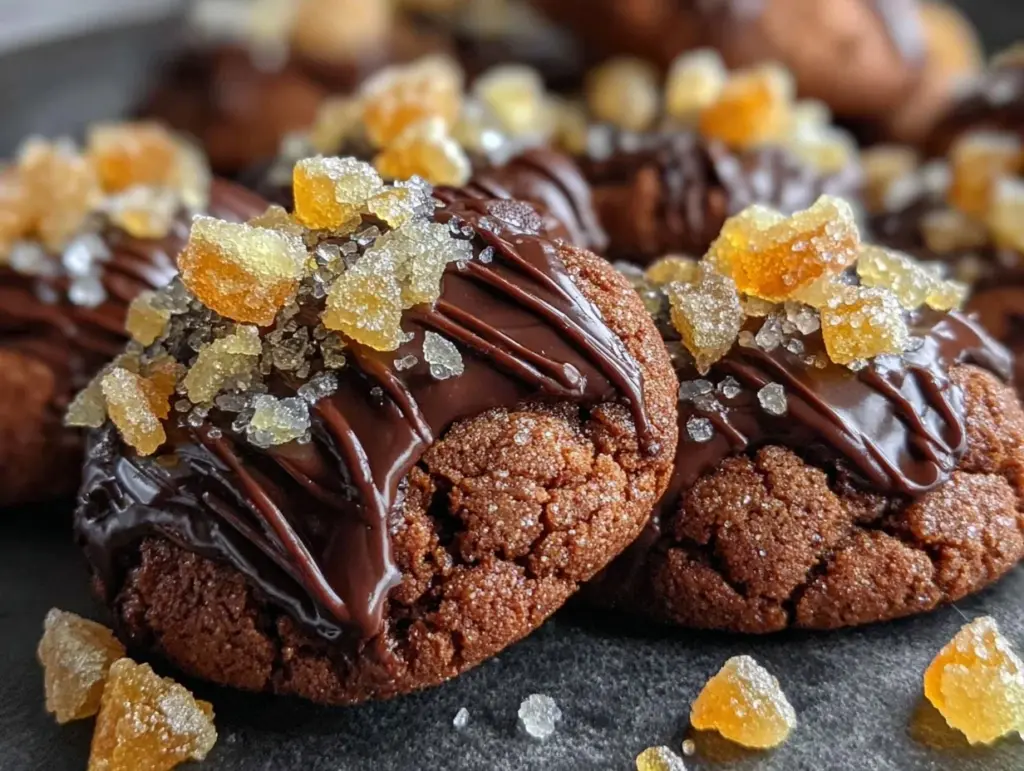 chocolate ginger sparkle cookies - featured image