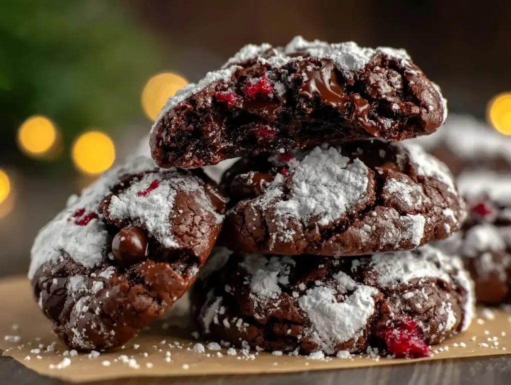 Chocolate Raspberry Crinkle Cookies - featured image