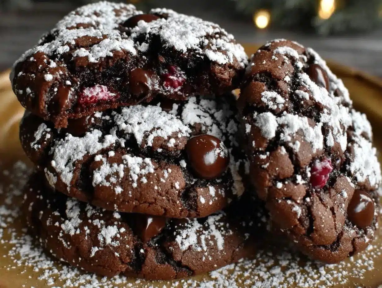 Chocolate Raspberry Crinkle Cookies preparation steps