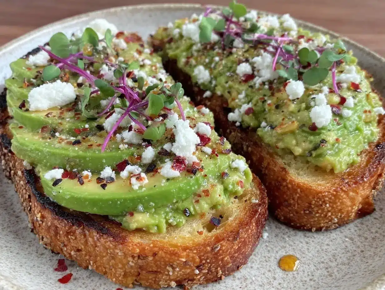 creamy avocado toast preparation steps