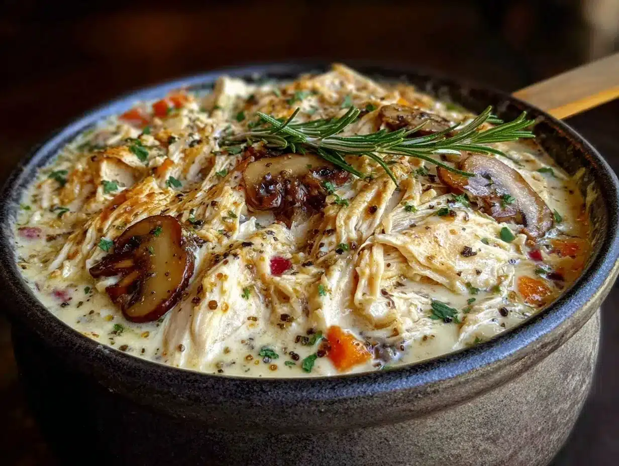 creamy chicken and mushroom soup preparation steps
