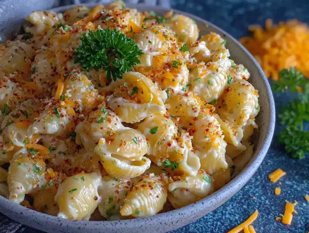 creamy cottage cheese mac and cheese - featured image