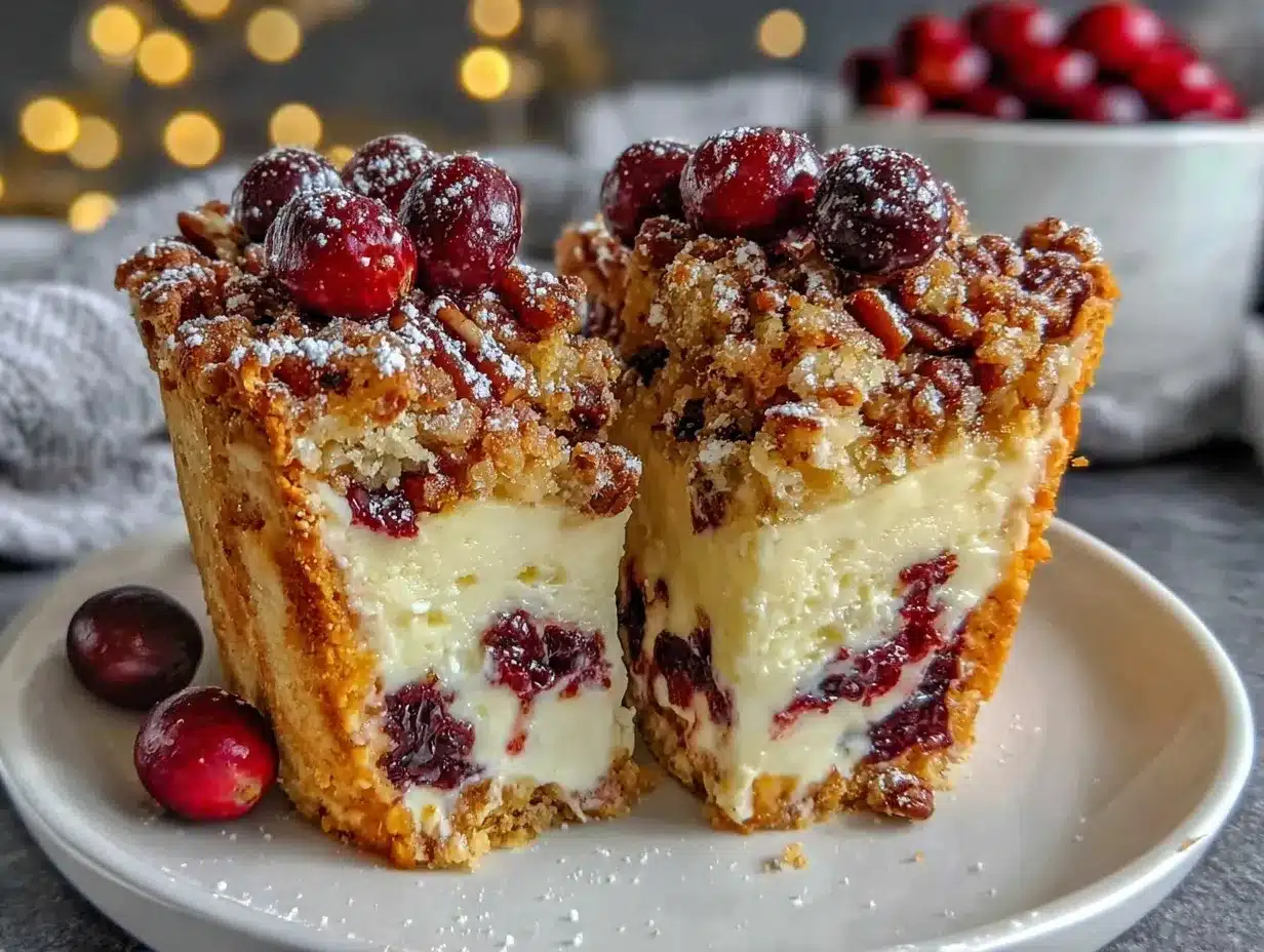 creamy cranberry cream cheese crumb pie preparation steps