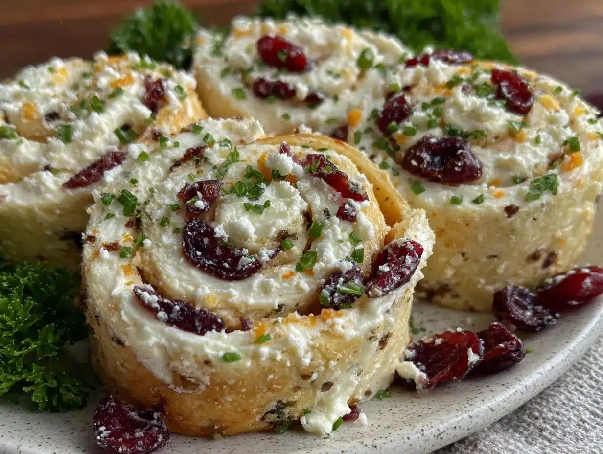 creamy cranberry feta pinwheels preparation steps