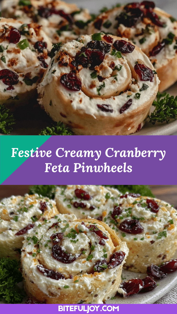 creamy cranberry feta pinwheels recipe