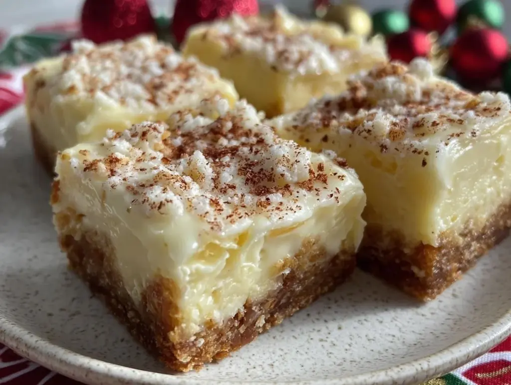 Creamy Eggnog Cookie Bars - featured image