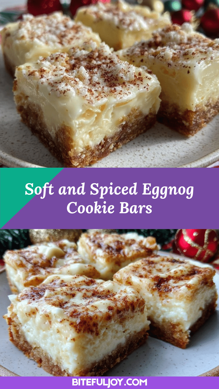 Creamy Eggnog Cookie Bars recipe