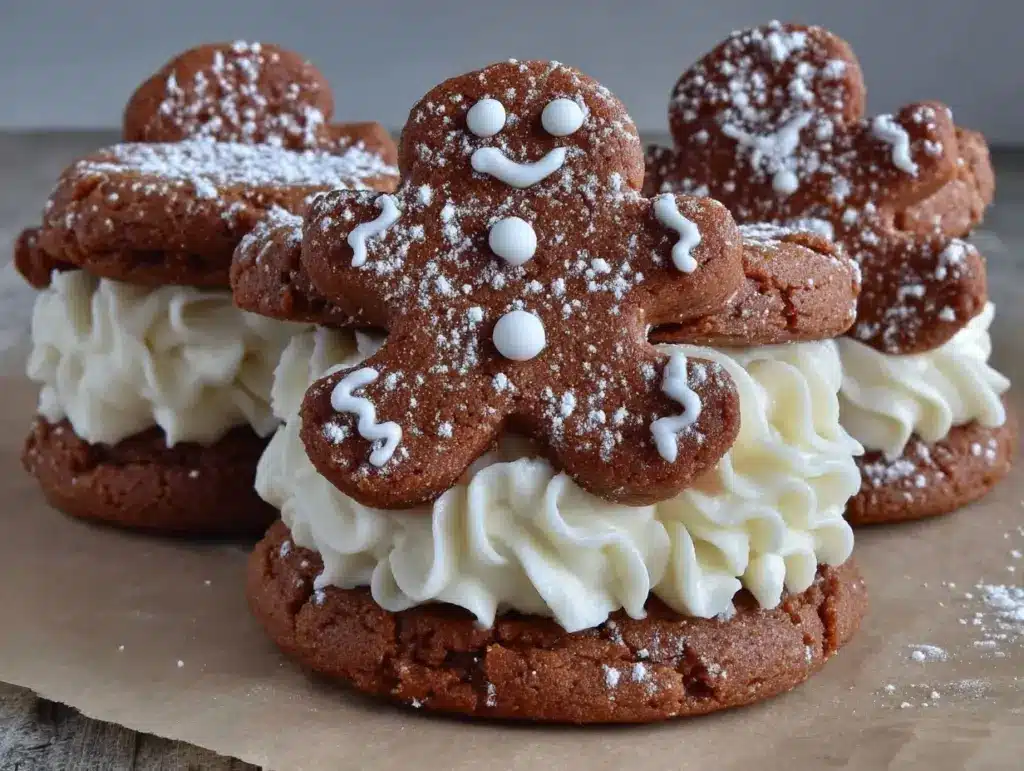creamy gingerbread cookie sandwiches - featured image