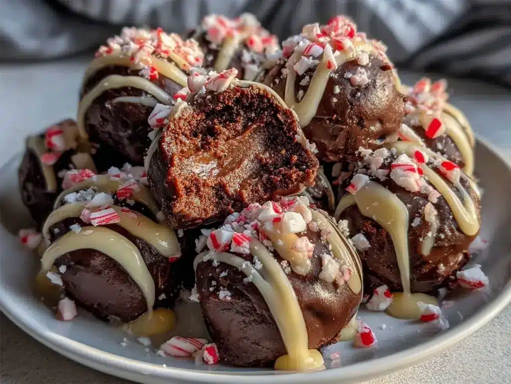 creamy peppermint truffles - featured image