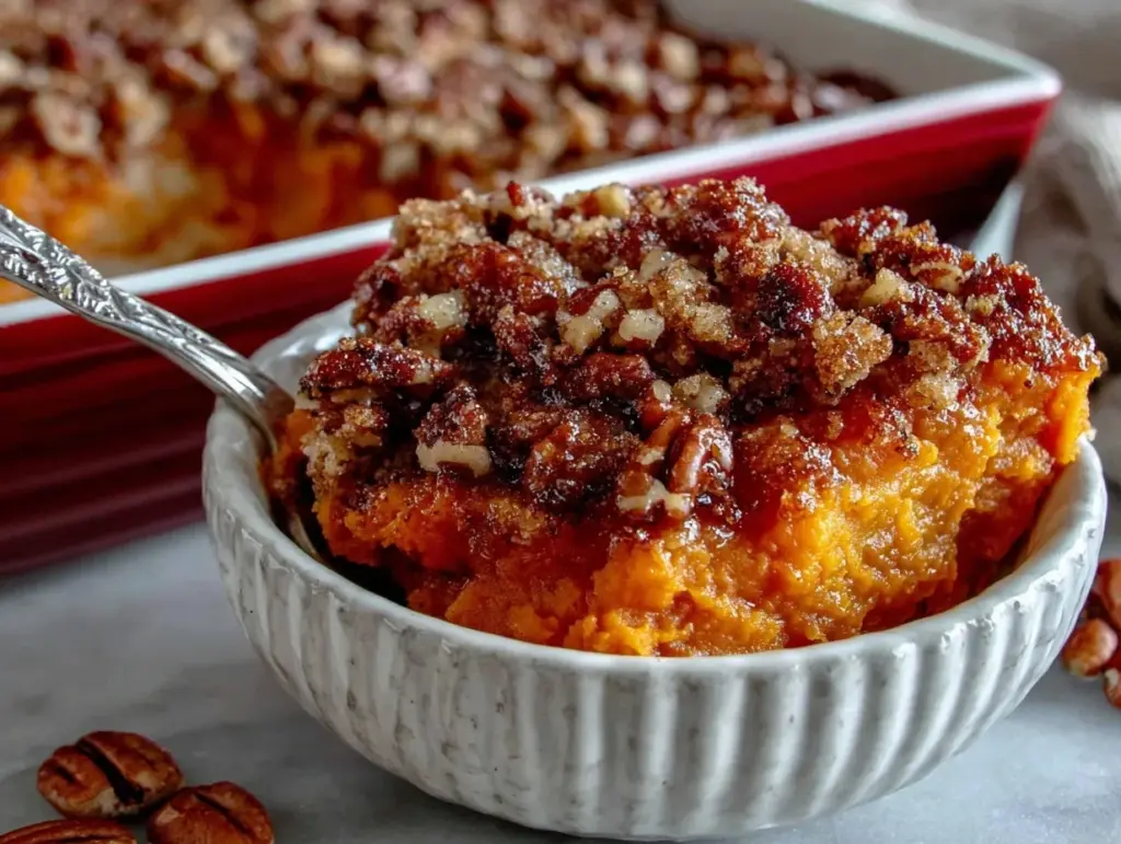 creamy sweet potato casserole - featured image