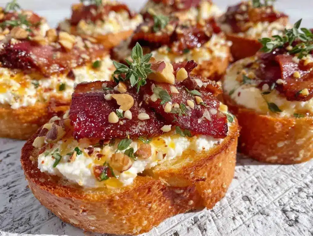 crispy bacon crostini - featured image