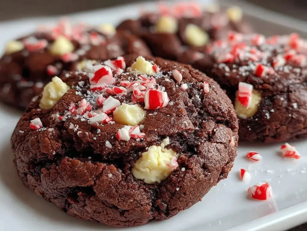 crispy chocolate peppermint crunch cookies - featured image