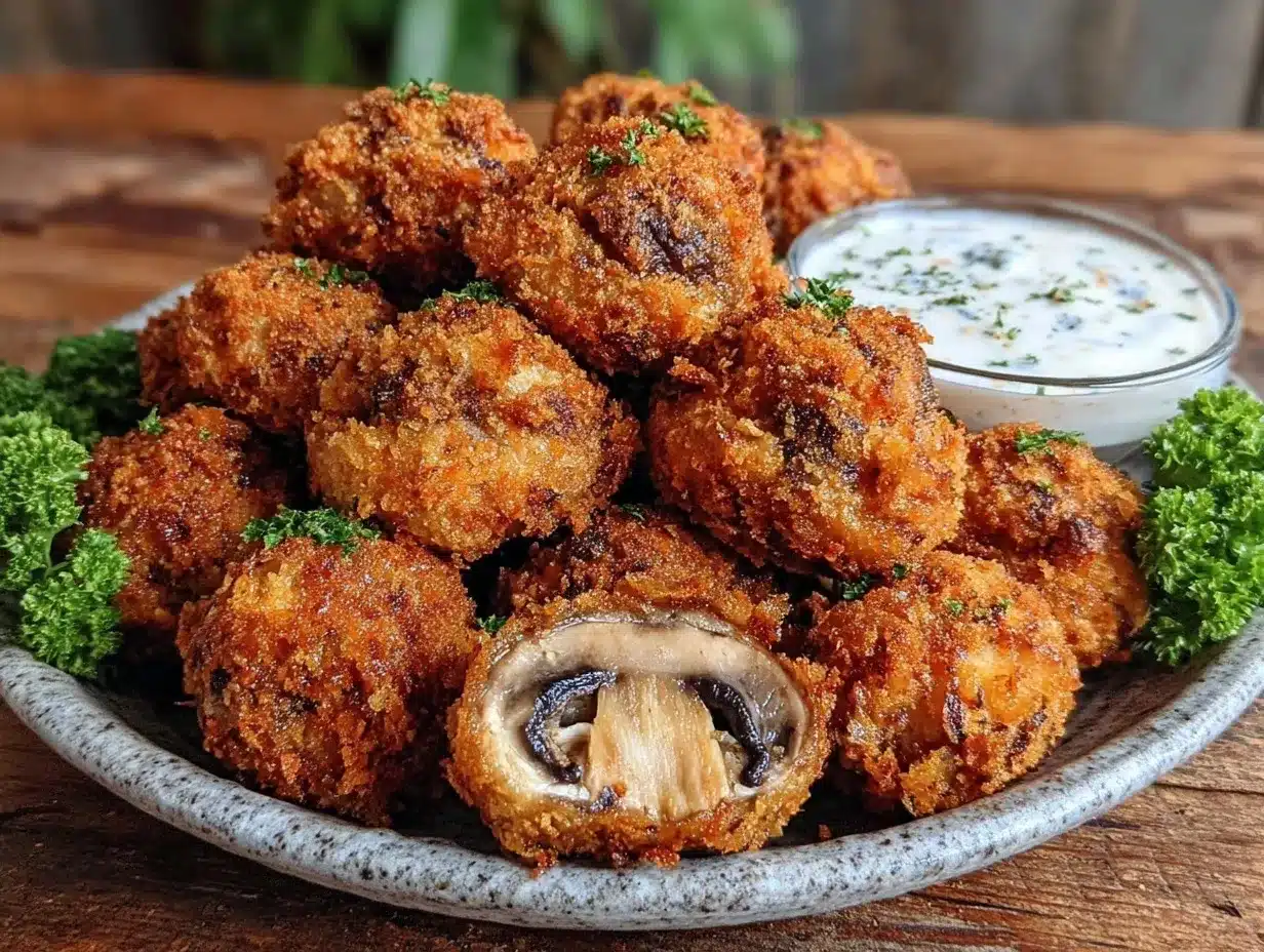 crispy fried mushrooms preparation steps