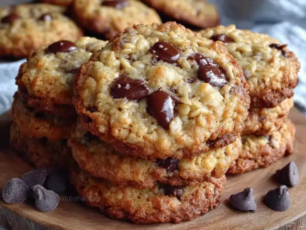 crispy rice krispie chocolate chip cookies - featured image