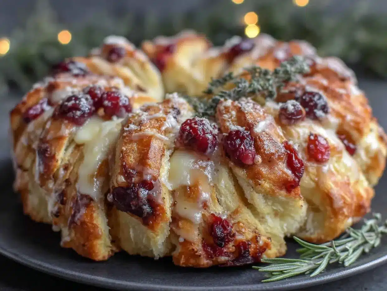 Crispy Turkey Cranberry Crescent Ring preparation steps