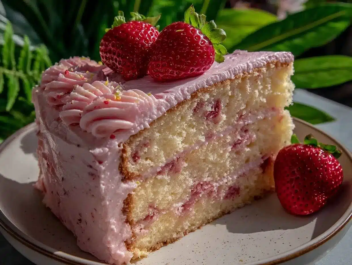 fluffy strawberry cake preparation steps