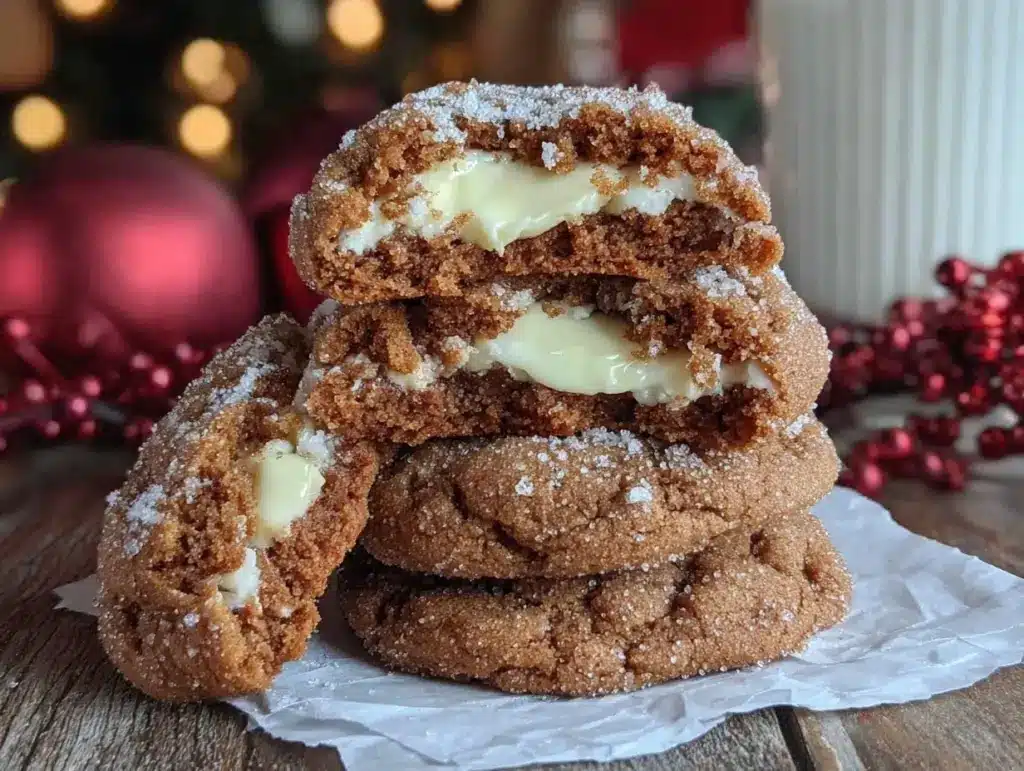 gingerbread cheesecake cookies - featured image