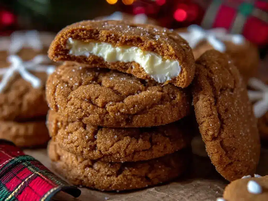 gingerbread cheesecake cookies - featured image