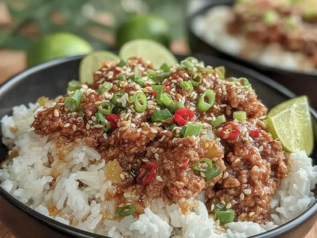 honey garlic ground turkey - featured image