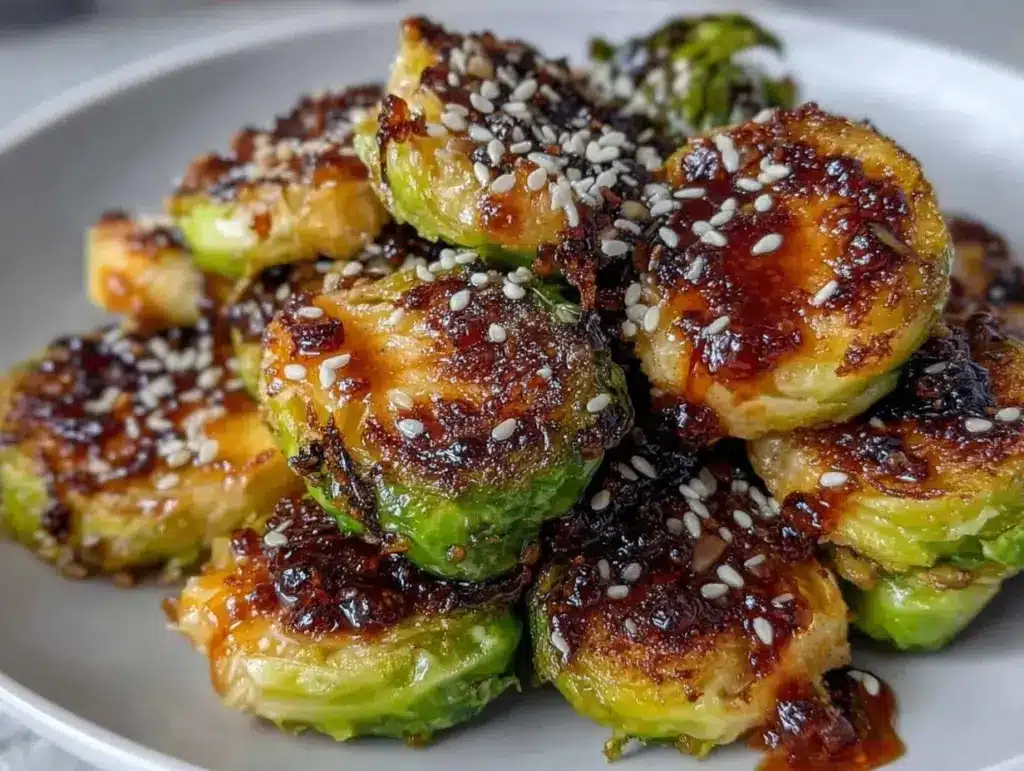 honey garlic roasted Brussels sprouts - featured image