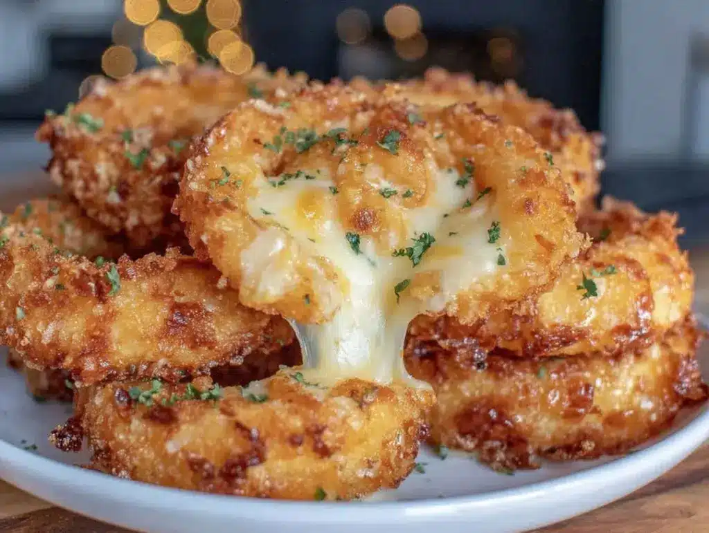 mozzarella-stuffed onion rings - featured image