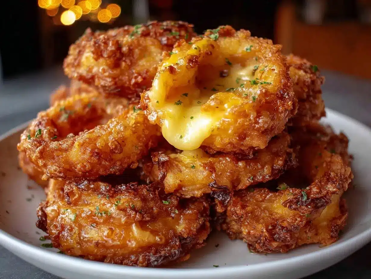 mozzarella-stuffed onion rings preparation steps