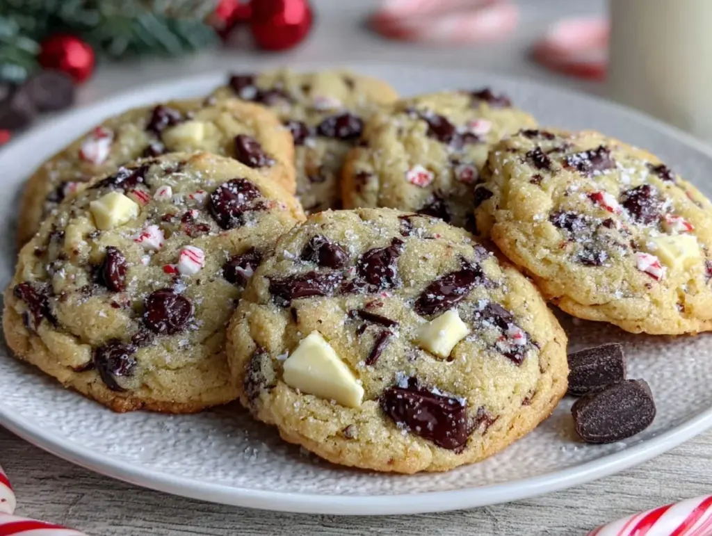 Peppermint Chocolate Chip Cookies - featured image