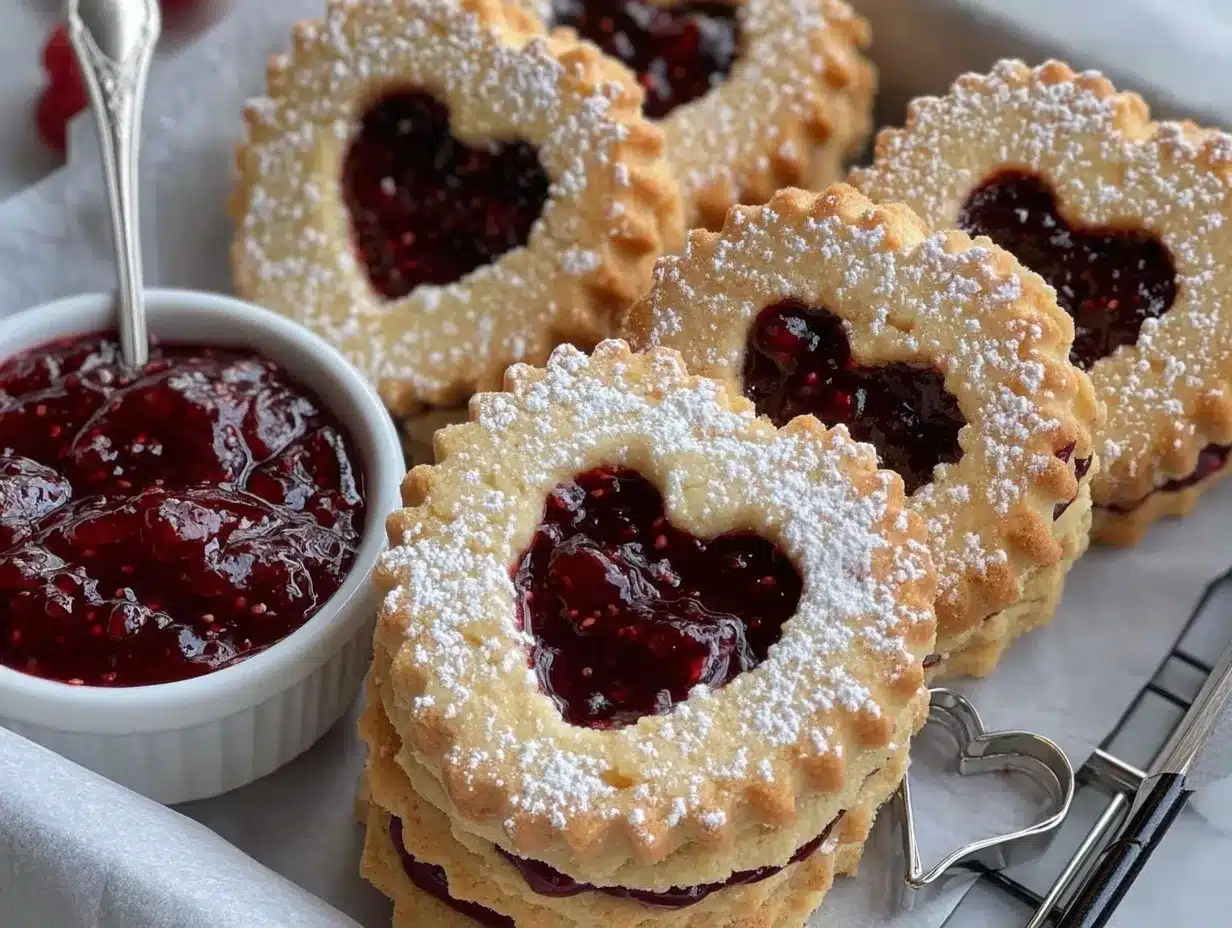 Raspberry Linzer Cookies preparation steps