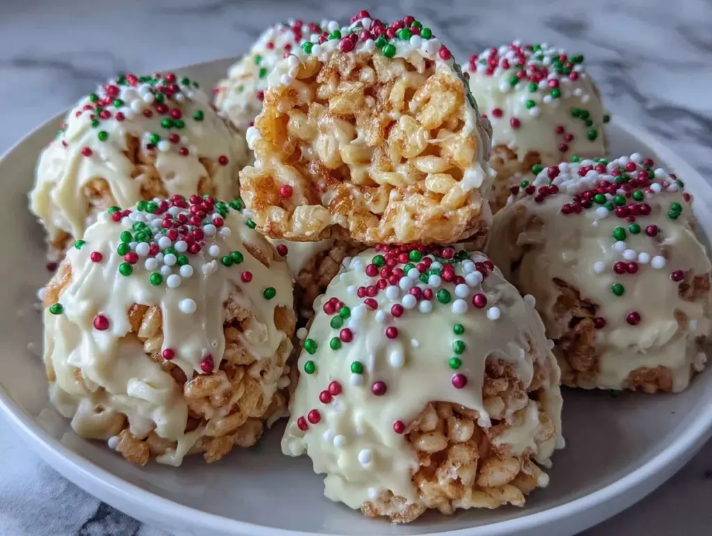 Rice Crispy Treats Holiday Balls - featured image