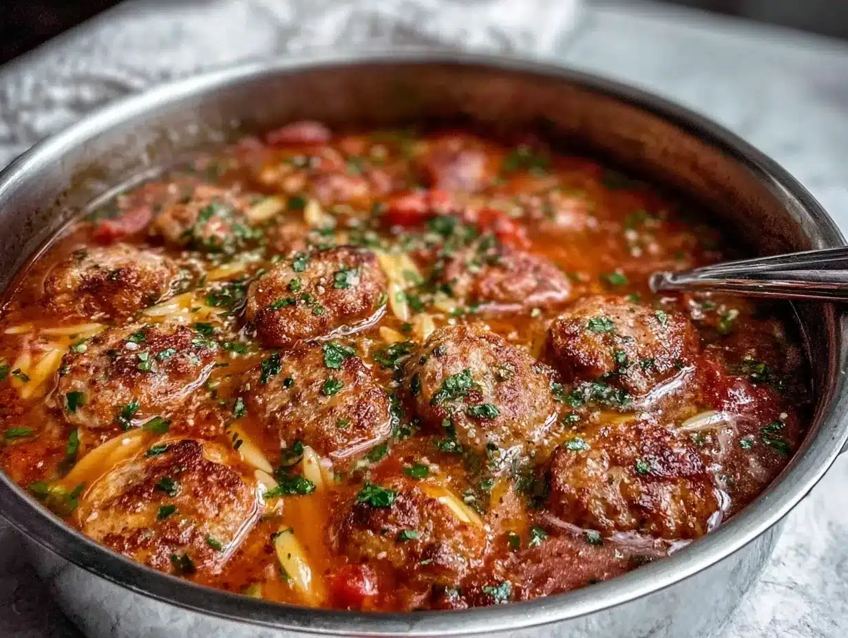 sausage and orzo soup preparation steps