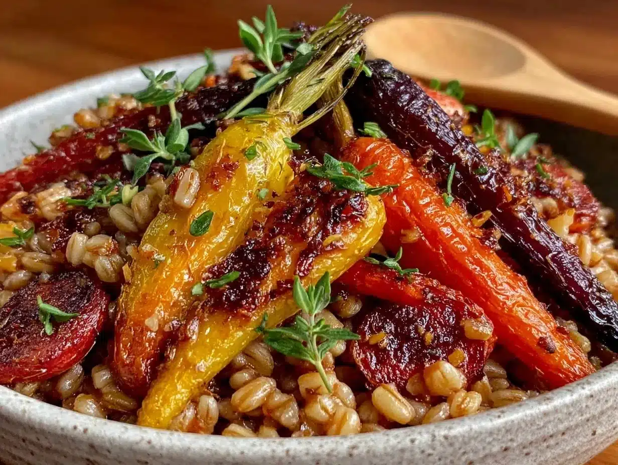 savory roasted carrots and farro preparation steps