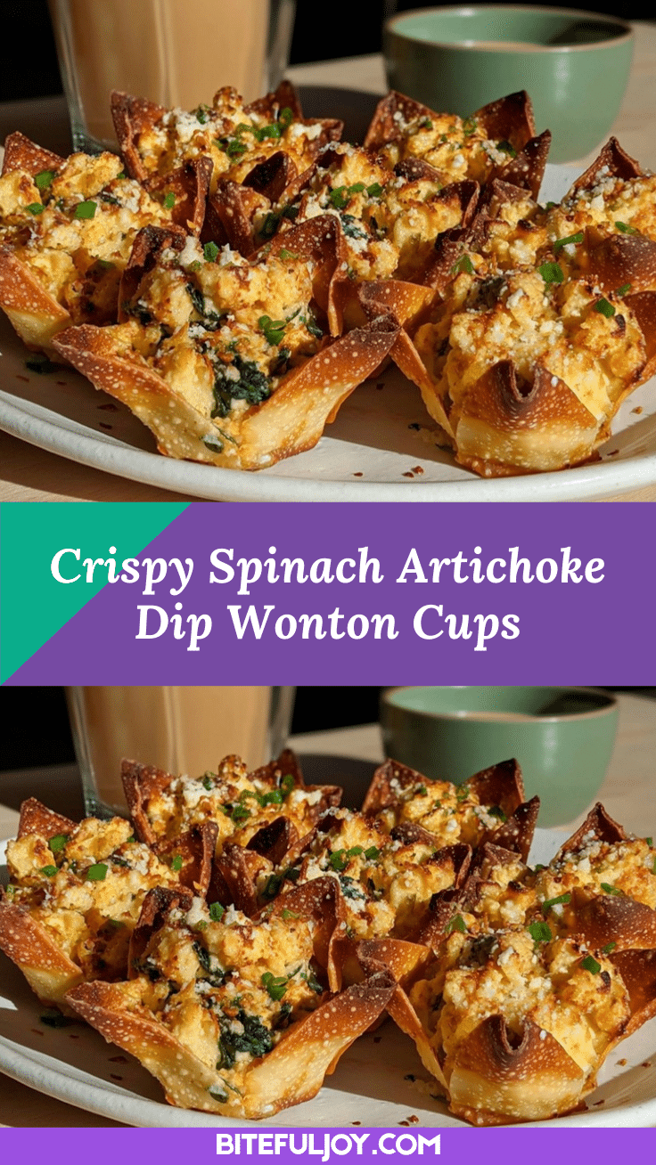 spinach artichoke dip wonton cups recipe