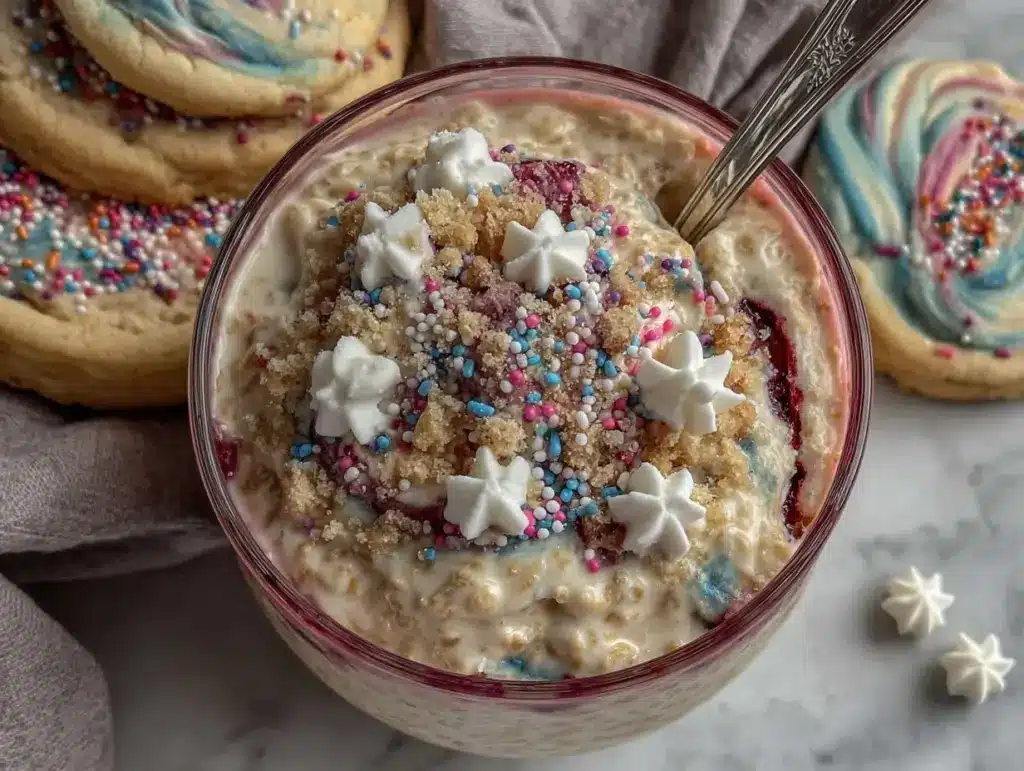 sugar cookie protein overnight oats - featured image