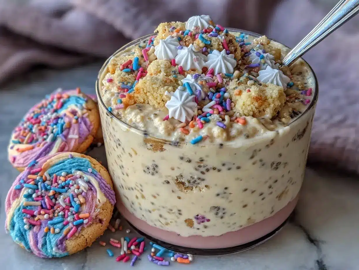 sugar cookie protein overnight oats preparation steps