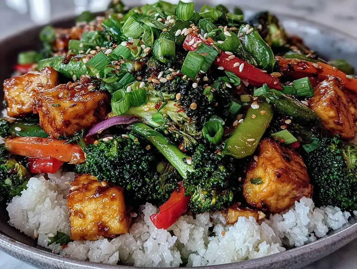 Cauliflower rice stir fry preparation steps
