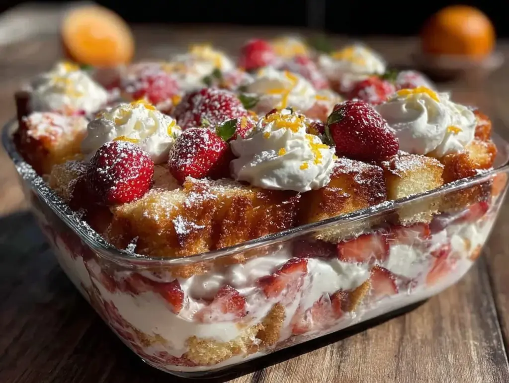 Champagne Strawberry Shortcake Trifle - featured image