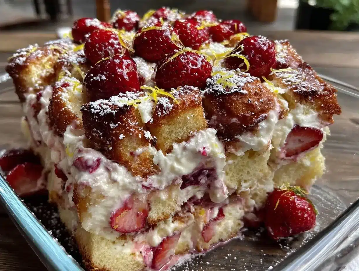Champagne Strawberry Shortcake Trifle preparation steps