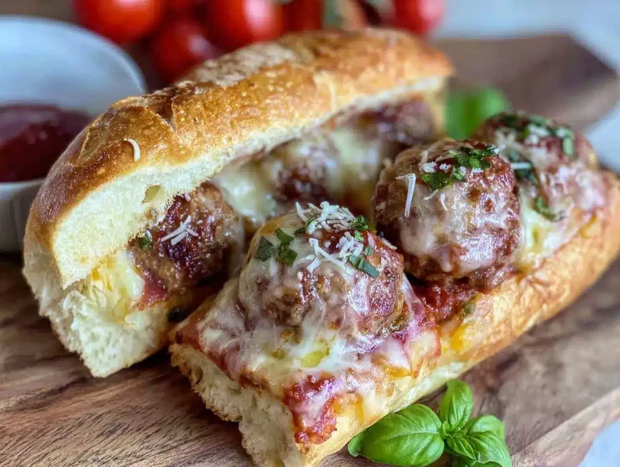 cheesy meatball sub preparation steps