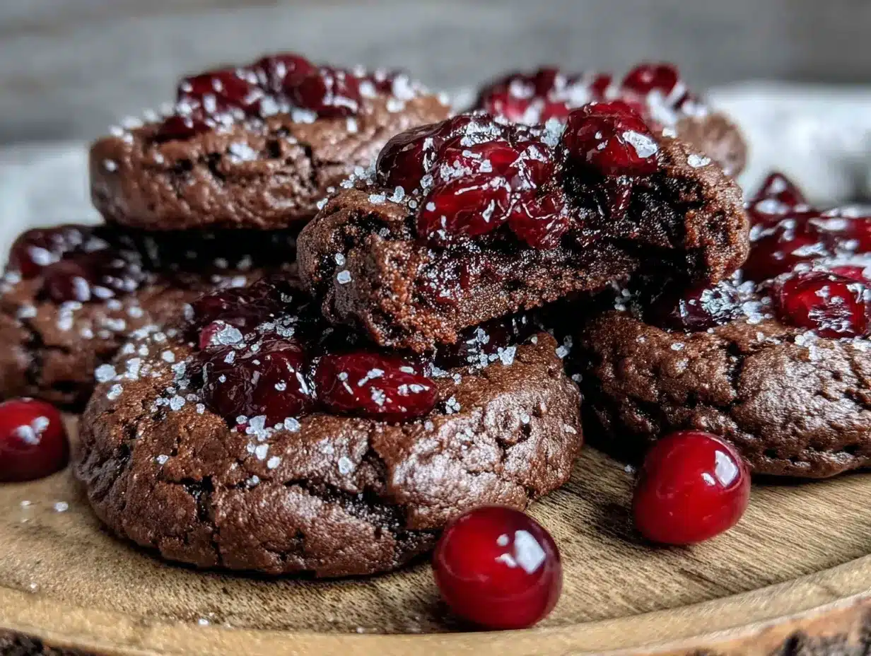 chewy chocolate cherry cookies preparation steps