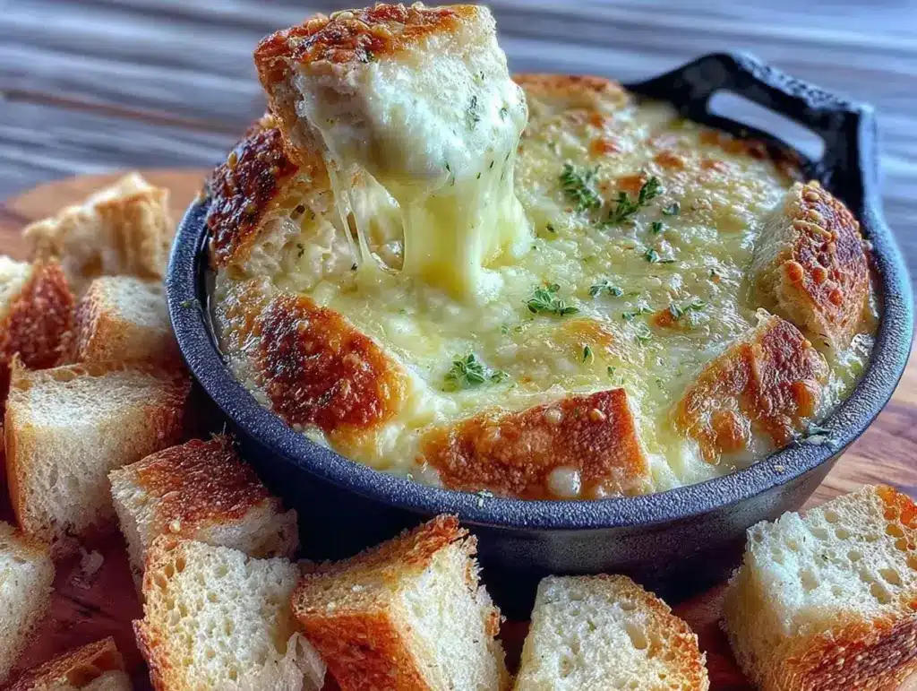 creamy cheese fondue recipe - featured image